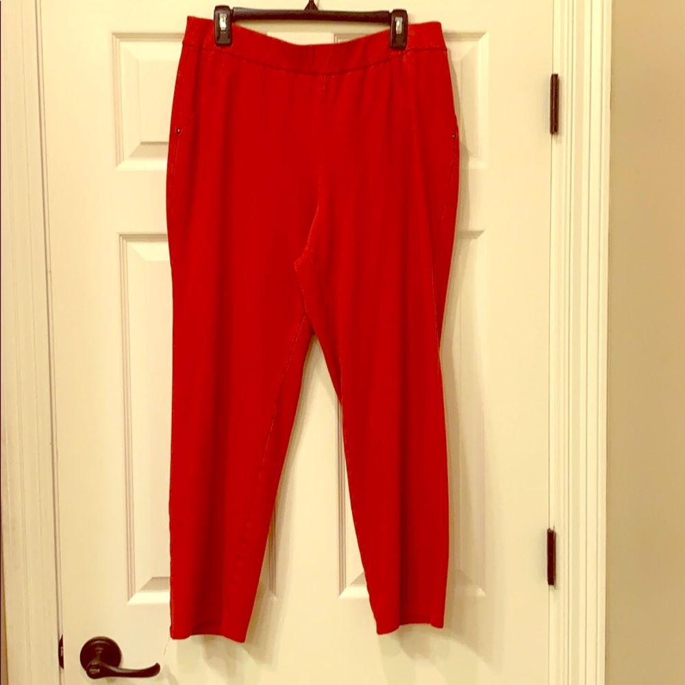 Rust Orange pull on straight leg ankle pants